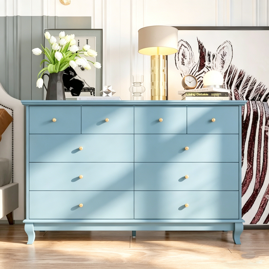 Coiffeuse de chambre de 140 cm de large avec tiroirs de rangement