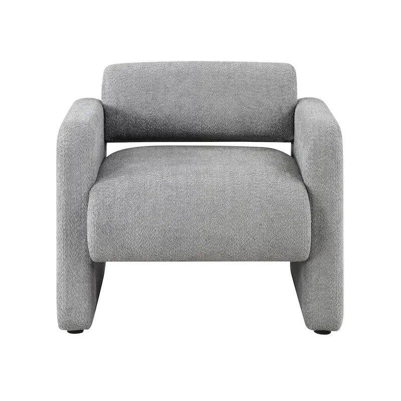 Fauteuil moderne en tissu à dossier arrondi