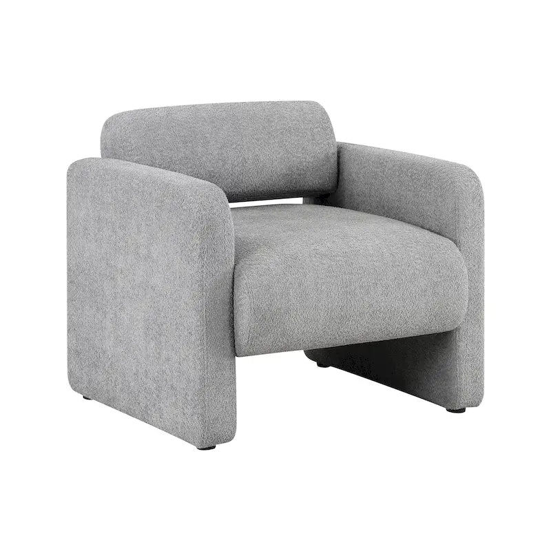 Fauteuil moderne en tissu à dossier arrondi