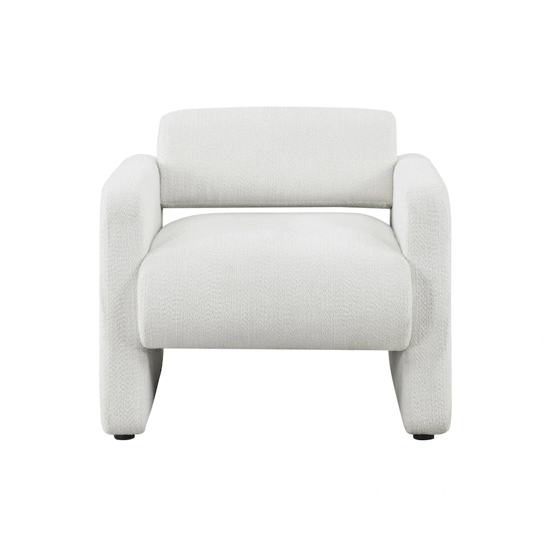 Fauteuil moderne en tissu à dossier arrondi