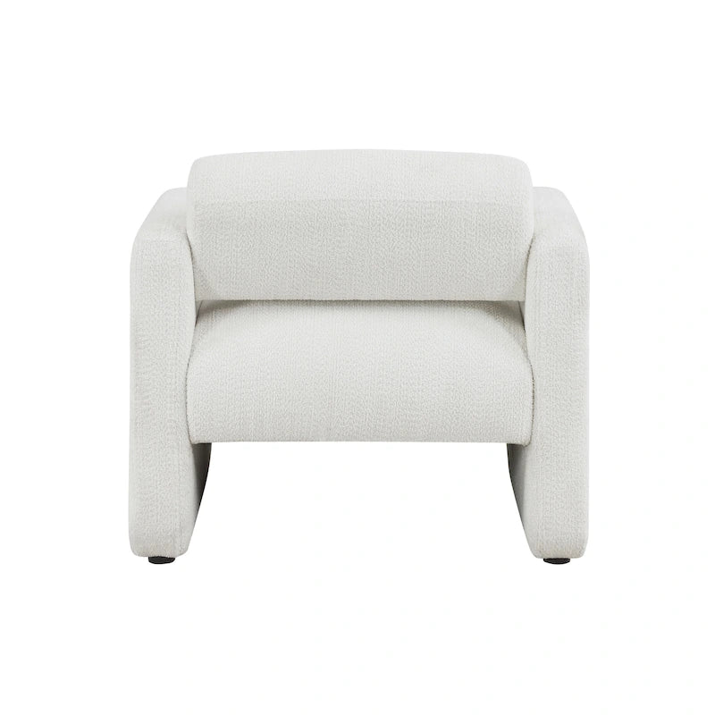 Fauteuil moderne en tissu à dossier arrondi