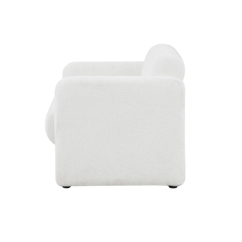 Fauteuil moderne en tissu à dossier arrondi