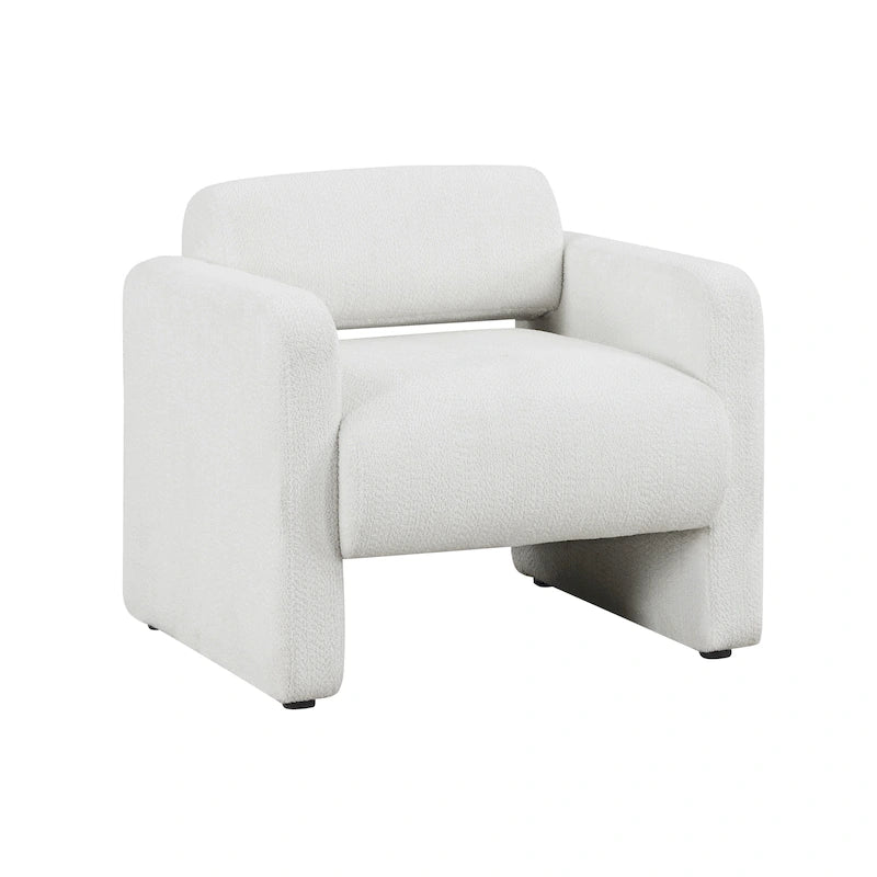 Fauteuil moderne en tissu à dossier arrondi