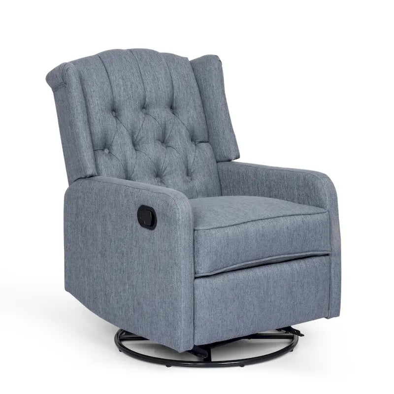 Fauteuil pivotant capitonné moderne avec dossier à oreilles