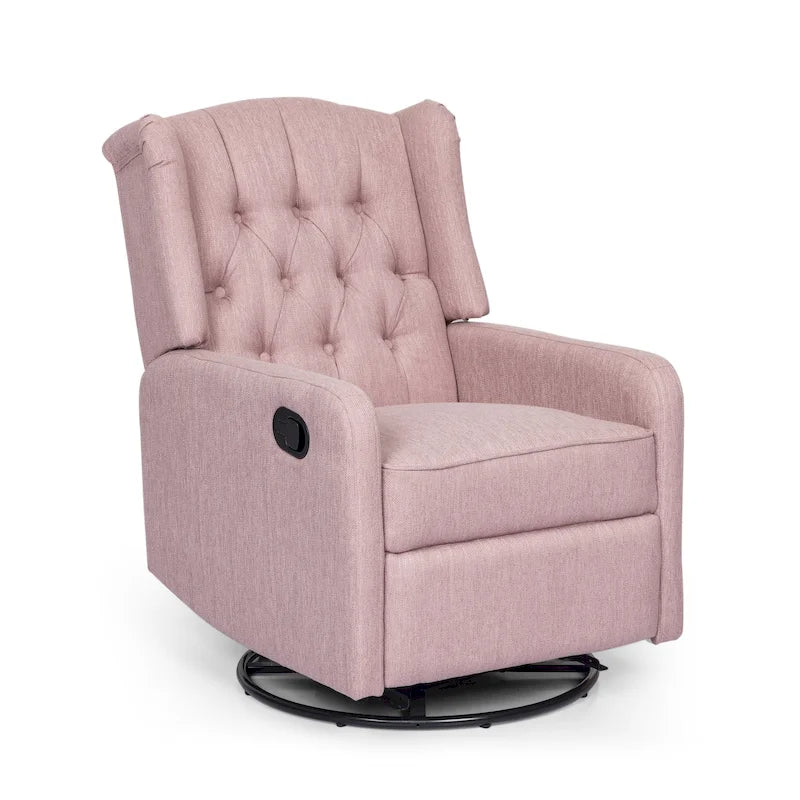 Fauteuil pivotant capitonné moderne avec dossier à oreilles