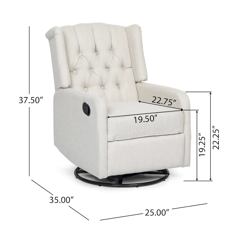 Fauteuil pivotant capitonné moderne avec dossier à oreilles