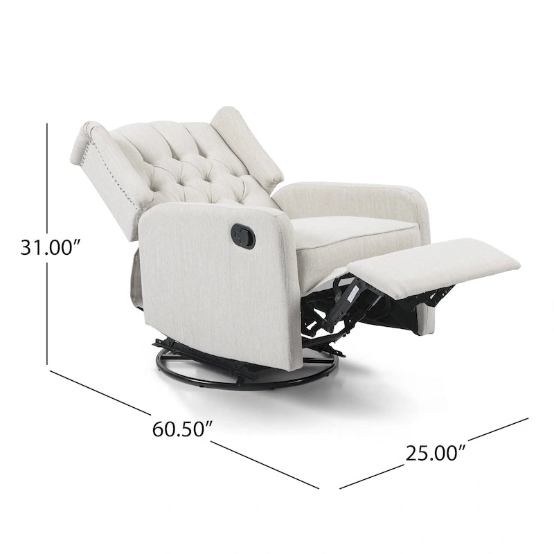 Fauteuil pivotant capitonné moderne avec dossier à oreilles