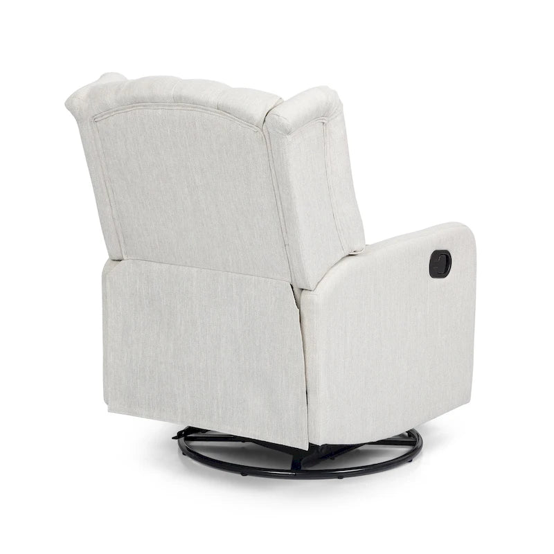 Fauteuil pivotant capitonné moderne avec dossier à oreilles