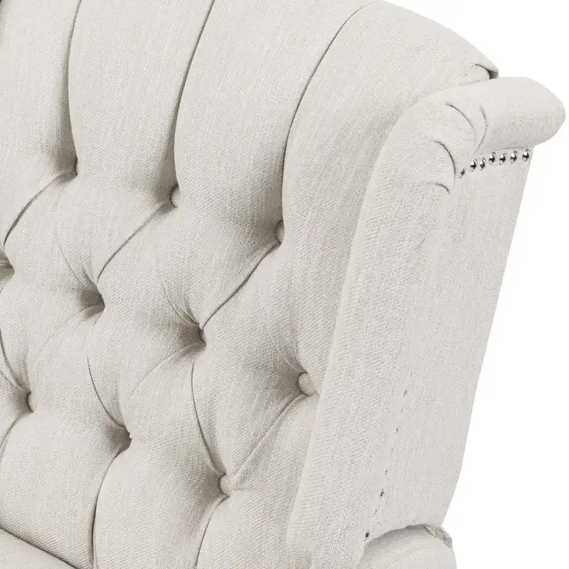 Fauteuil pivotant capitonné moderne avec dossier à oreilles
