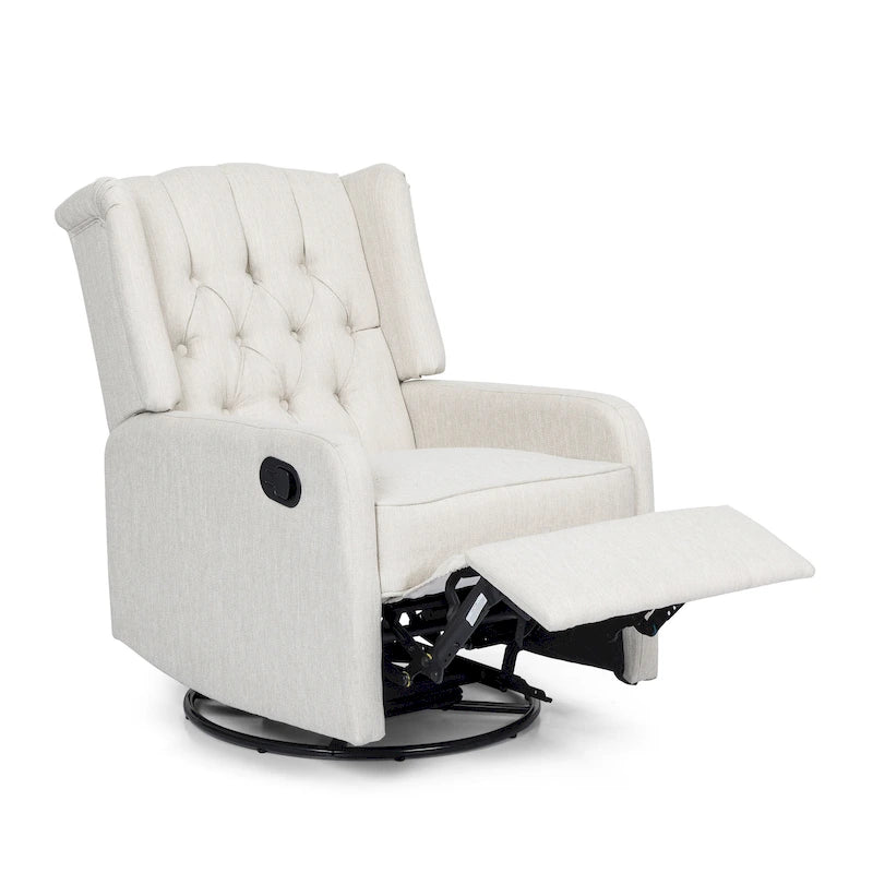 Fauteuil pivotant capitonné moderne avec dossier à oreilles