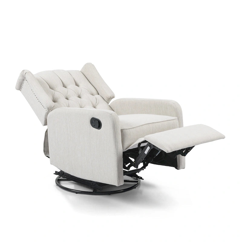 Fauteuil pivotant capitonné moderne avec dossier à oreilles