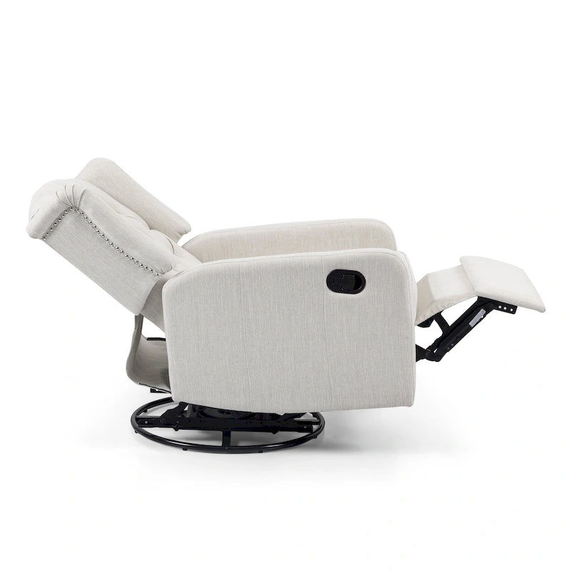 Fauteuil pivotant capitonné moderne avec dossier à oreilles