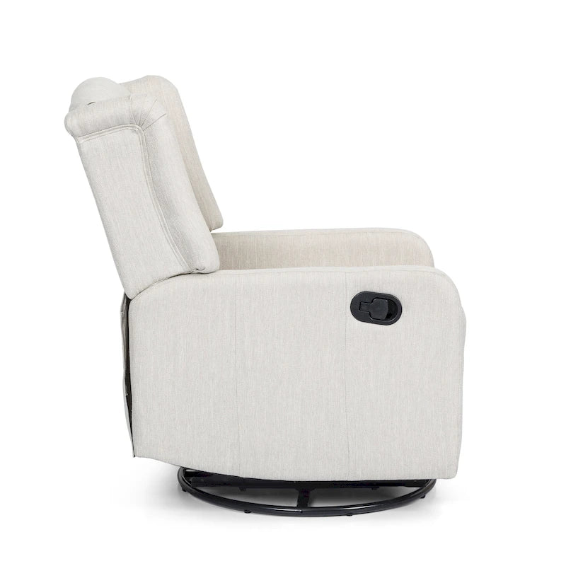 Fauteuil pivotant capitonné moderne avec dossier à oreilles