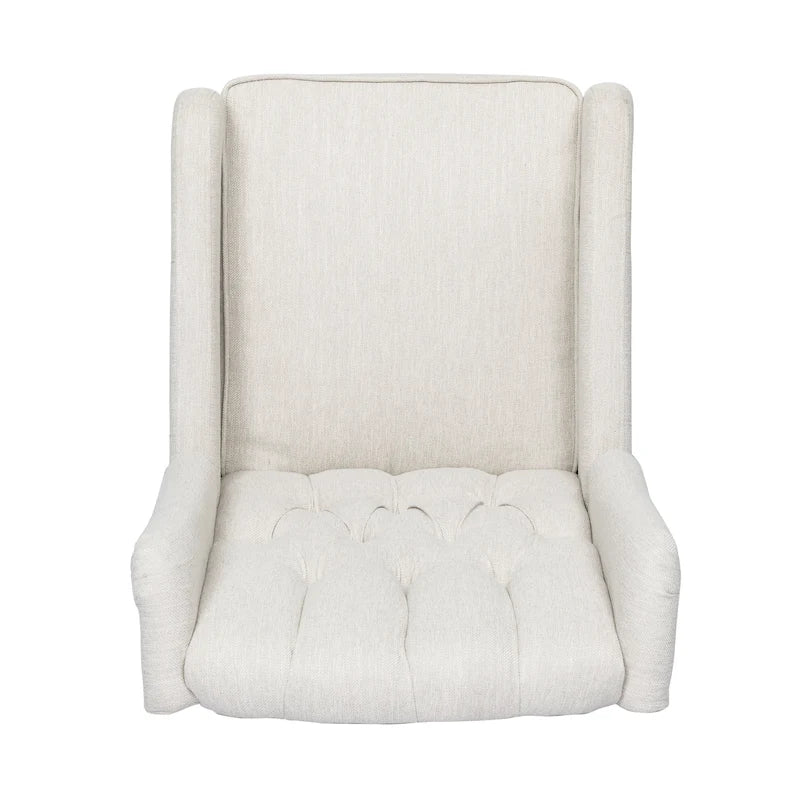 Fauteuil pivotant capitonné moderne avec dossier à oreilles