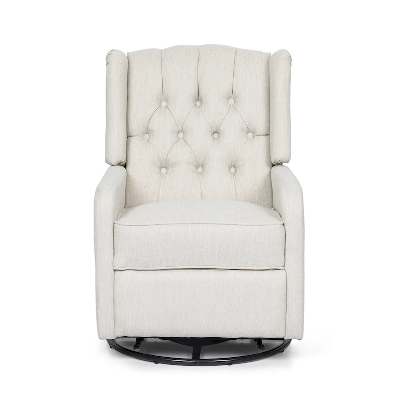 Fauteuil pivotant capitonné moderne avec dossier à oreilles