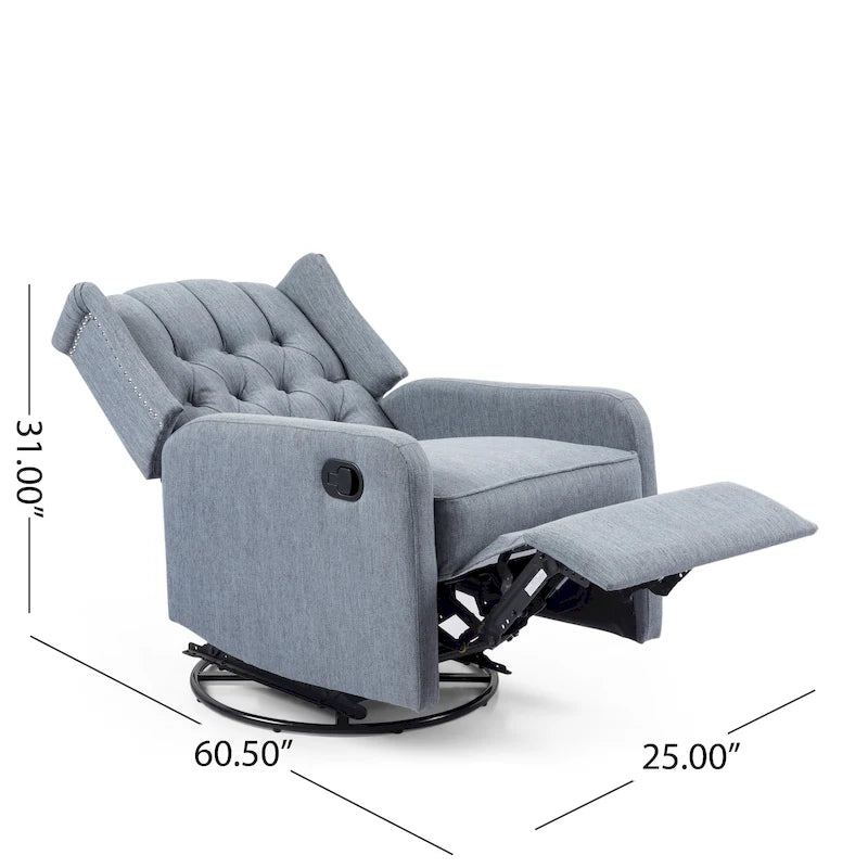 Fauteuil pivotant capitonné moderne avec dossier à oreilles