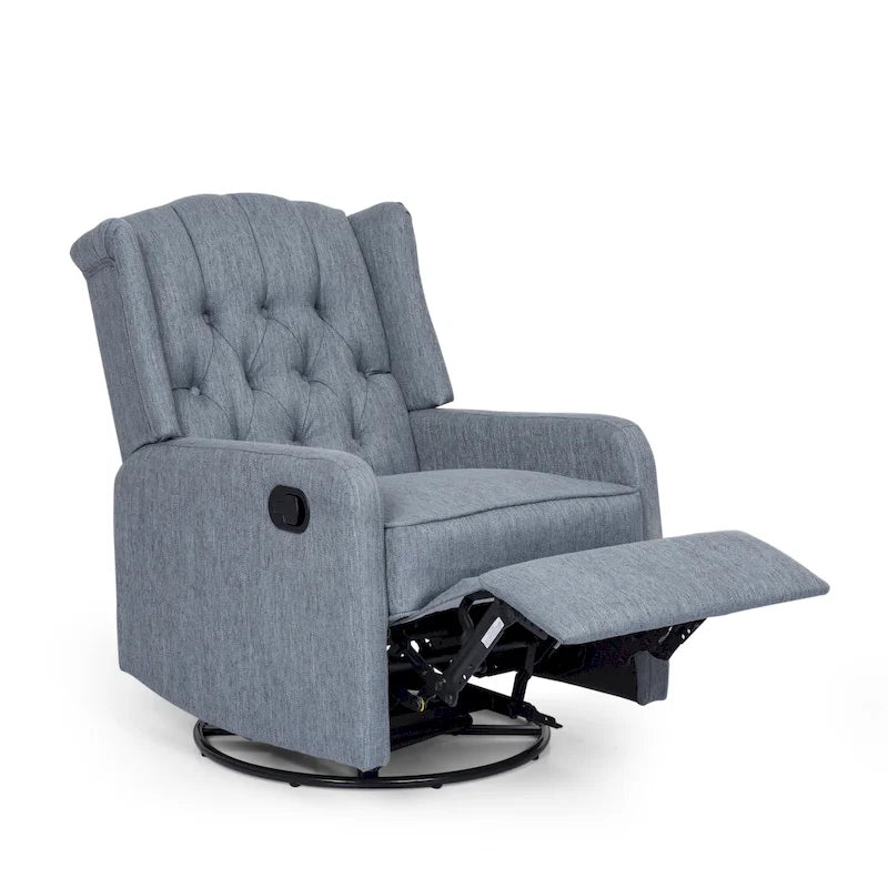 Fauteuil pivotant capitonné moderne avec dossier à oreilles