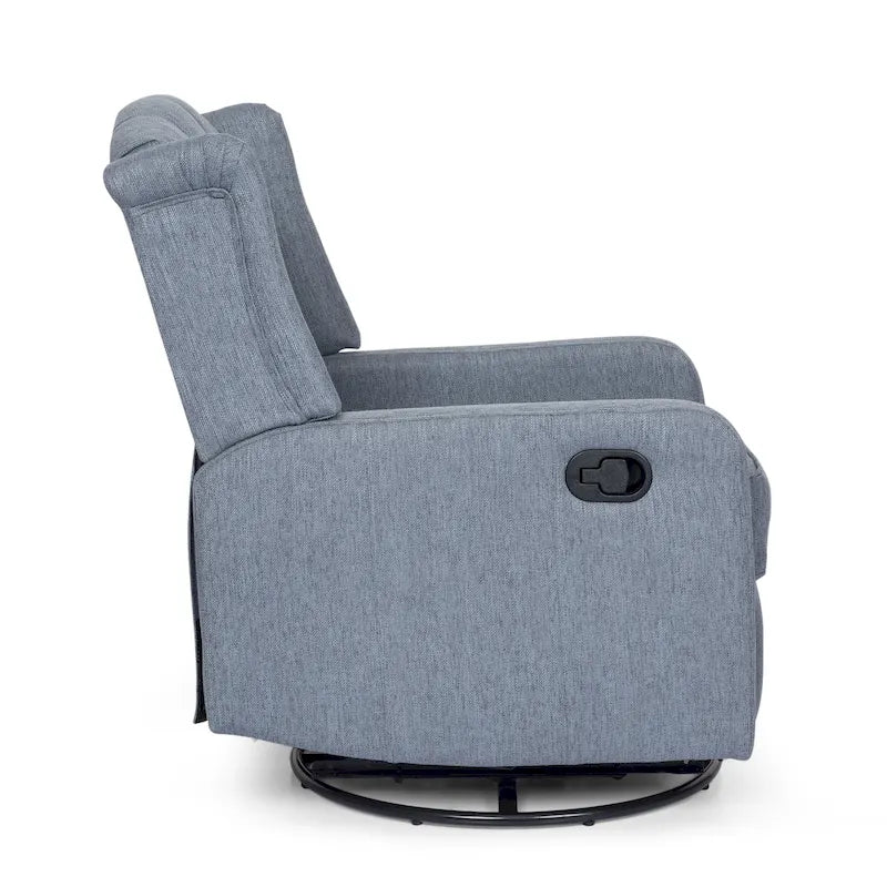Fauteuil pivotant capitonné moderne avec dossier à oreilles