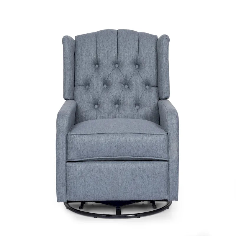 Fauteuil pivotant capitonné moderne avec dossier à oreilles