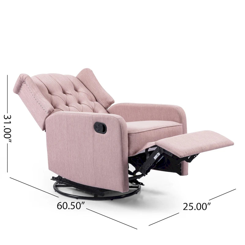 Fauteuil pivotant capitonné moderne avec dossier à oreilles