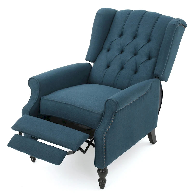 Fauteuil de salon à oreilles en tissu capitonné