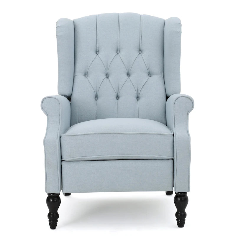 Fauteuil de salon à oreilles en tissu capitonné