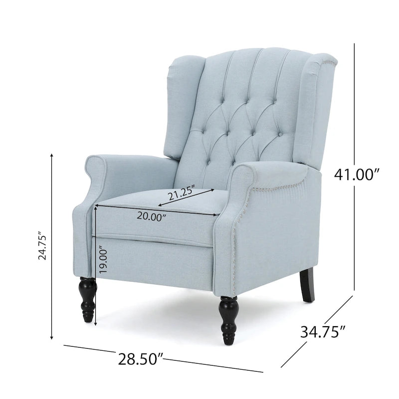 Fauteuil de salon à oreilles en tissu capitonné