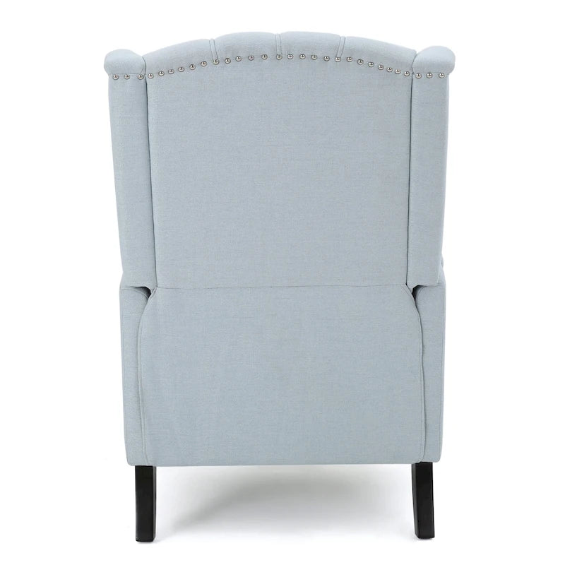 Fauteuil de salon à oreilles en tissu capitonné