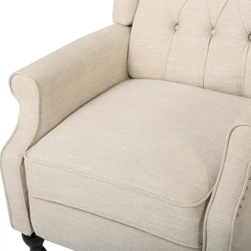 Fauteuil de salon à oreilles en tissu capitonné
