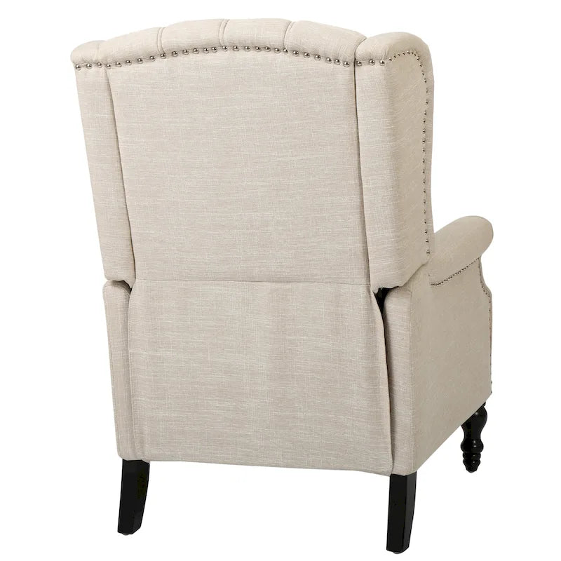 Fauteuil de salon à oreilles en tissu capitonné