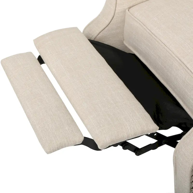 Fauteuil de salon à oreilles en tissu capitonné