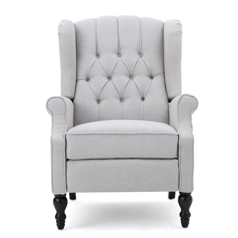 Fauteuil de salon à oreilles en tissu capitonné