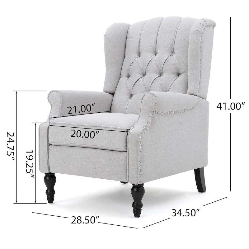 Fauteuil de salon à oreilles en tissu capitonné