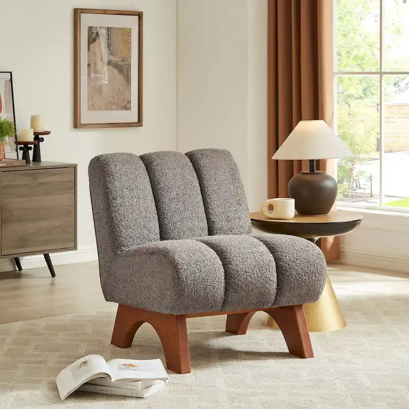 Canapés et fauteuils modernes en bois et tissu rembourré