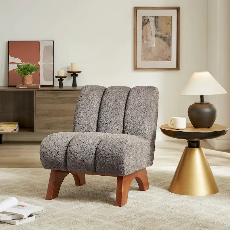 Canapés et fauteuils modernes en bois et tissu rembourré