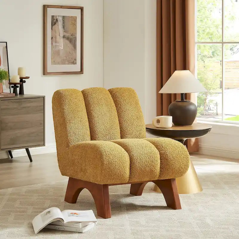 Canapés et fauteuils modernes en bois et tissu rembourré