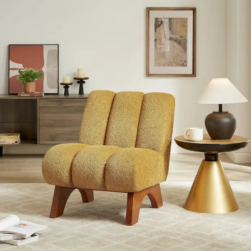 Canapés et fauteuils modernes en bois et tissu rembourré