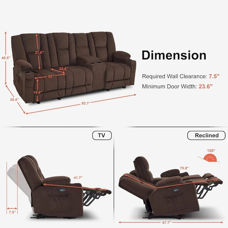 Fauteuil inclinable massant lombaire chauffant électrique
