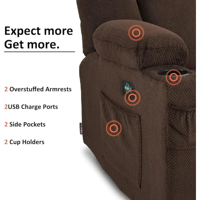 Fauteuil inclinable massant lombaire chauffant électrique