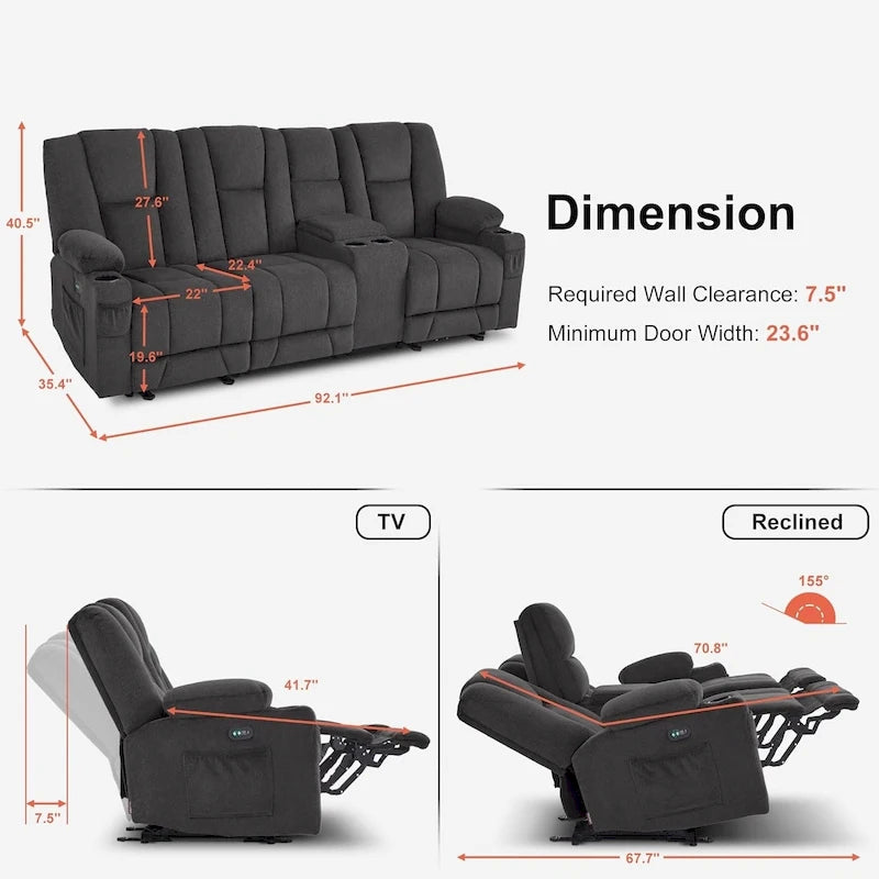 Fauteuil inclinable massant lombaire chauffant électrique