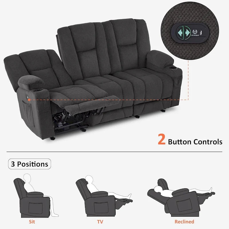 Fauteuil inclinable massant lombaire chauffant électrique