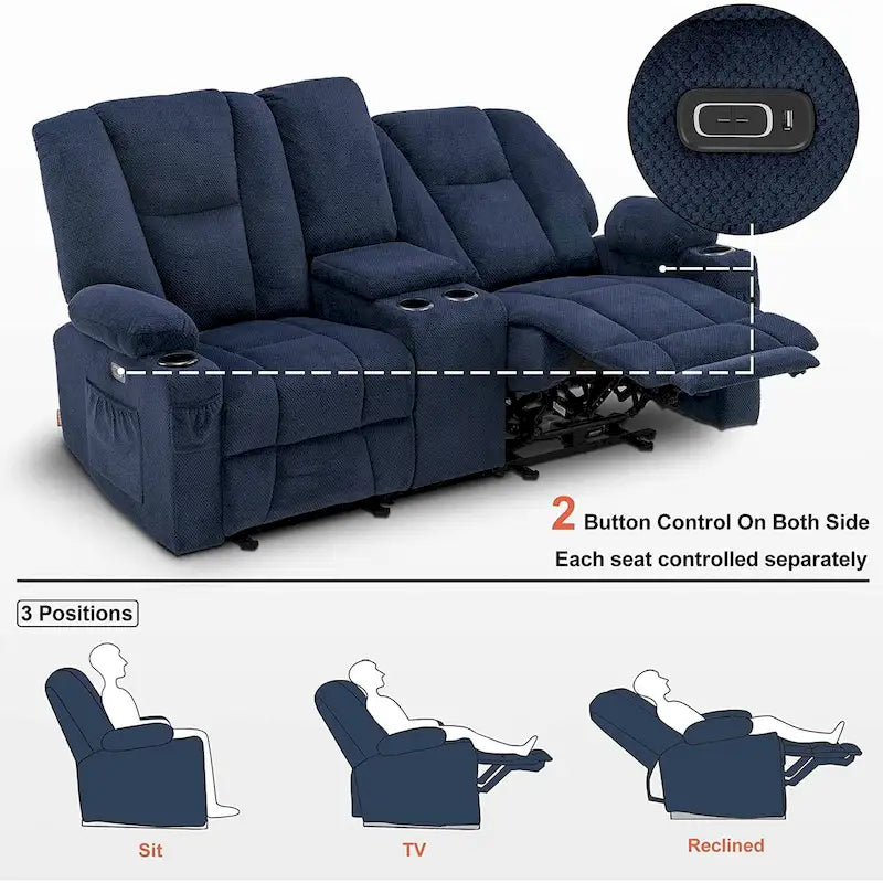 Fauteuil inclinable massant lombaire chauffant électrique