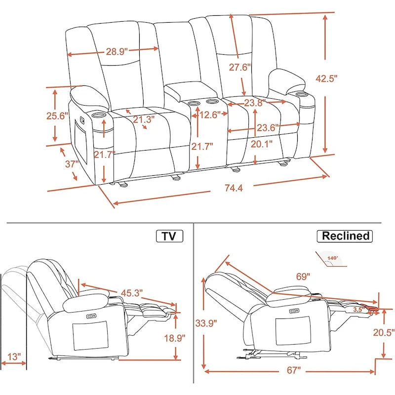 Fauteuil inclinable massant lombaire chauffant électrique