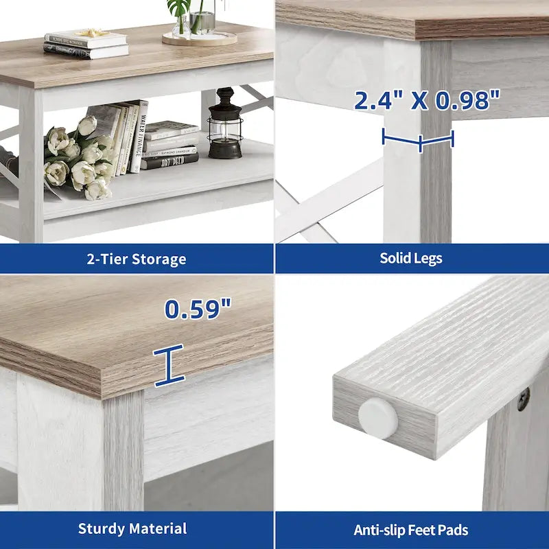 Table basse de style rustique avec fonction de rangement
