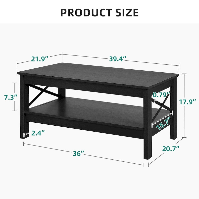 Table basse de style rustique avec fonction de rangement