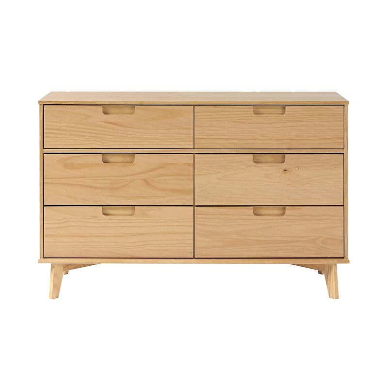 Commode médiévale en bois massif à six tiroirs