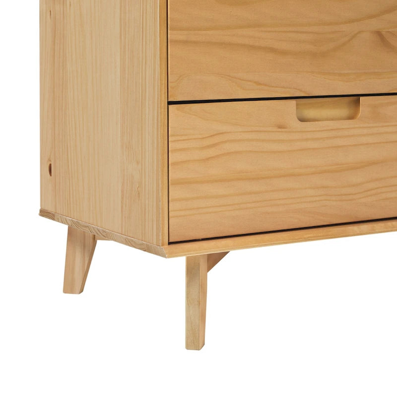 Commode médiévale en bois massif à six tiroirs