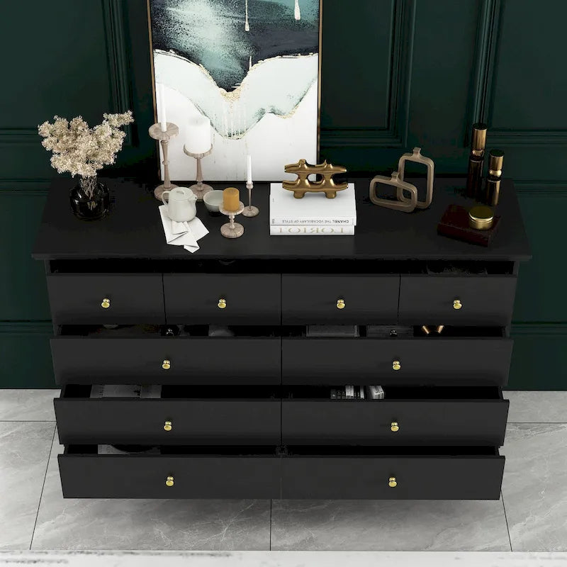 Coiffeuse de chambre de 140 cm de large avec tiroirs de rangement