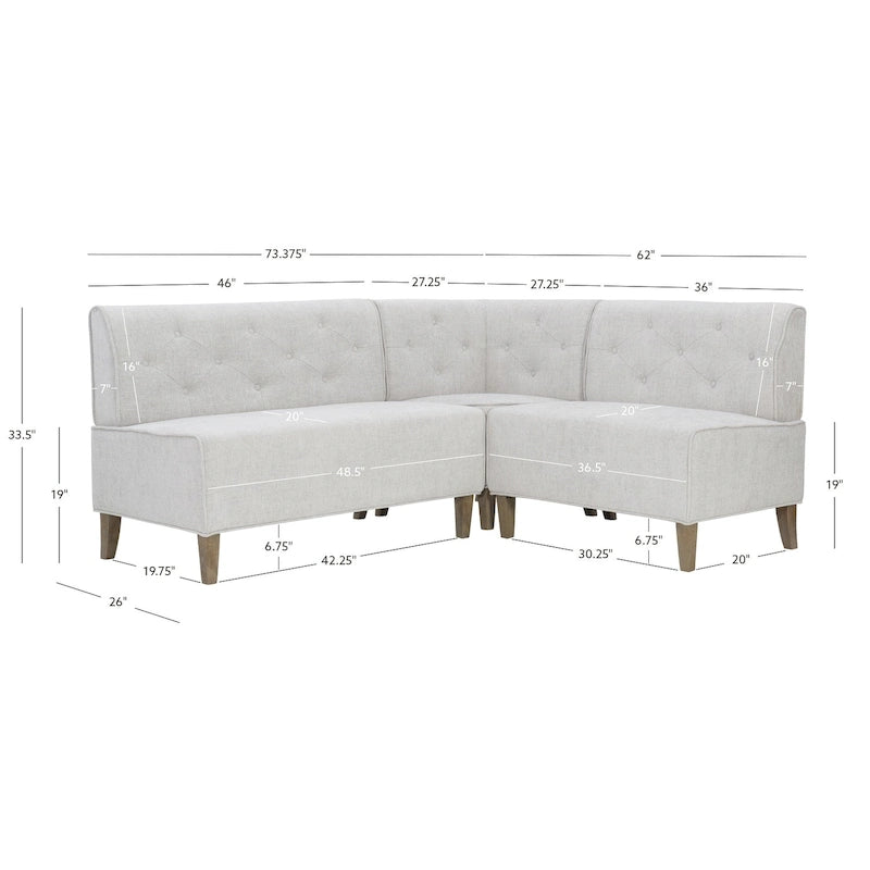 Banquette d'angle de style campagnard moderne