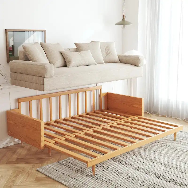 Canapé-lit extensible moderne en bois massif
